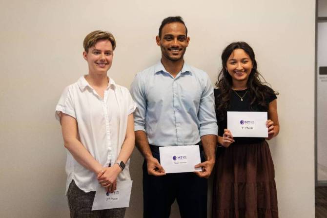 The winners from the Harris College 2026 Three-Minute Thesis Competition
